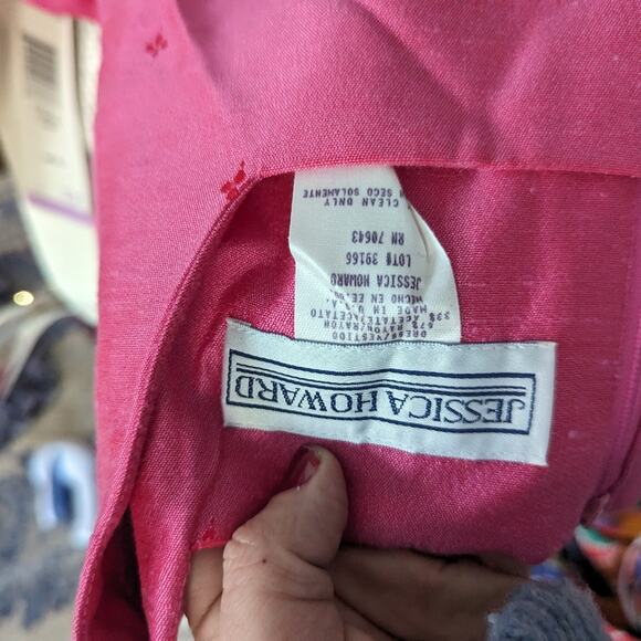 NEW Vintage Jessica Howard Pink Red Sheath Dress 12 Short Sleeve - Picture 7 of 7